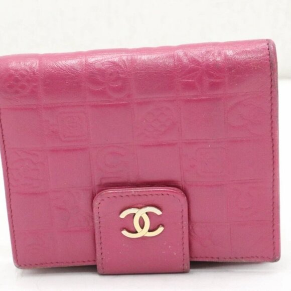 Chanel Coco Mark Icon Bi-Fold Wallet Leather - Pink *READ* - Picture 2 of 16